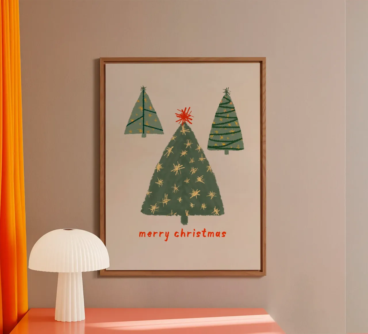 Merry Christmas | Simple Nordic Tree Scene pannello forex da sabidussi
