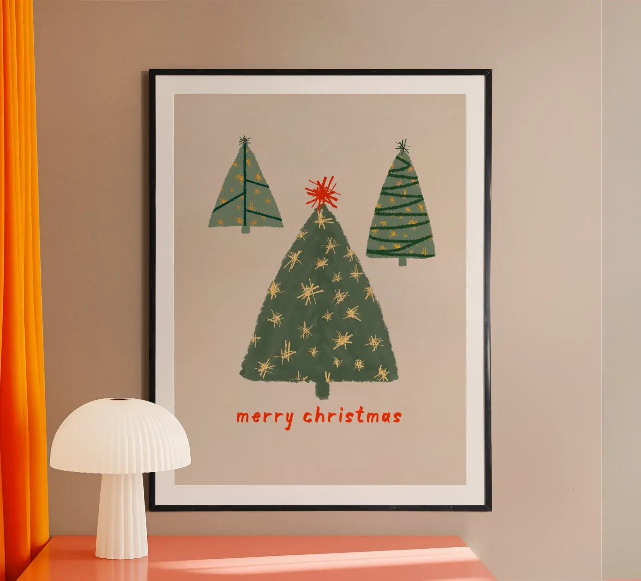 Merry Christmas | Simple Nordic Tree Scene hahnemühle de sabidussi