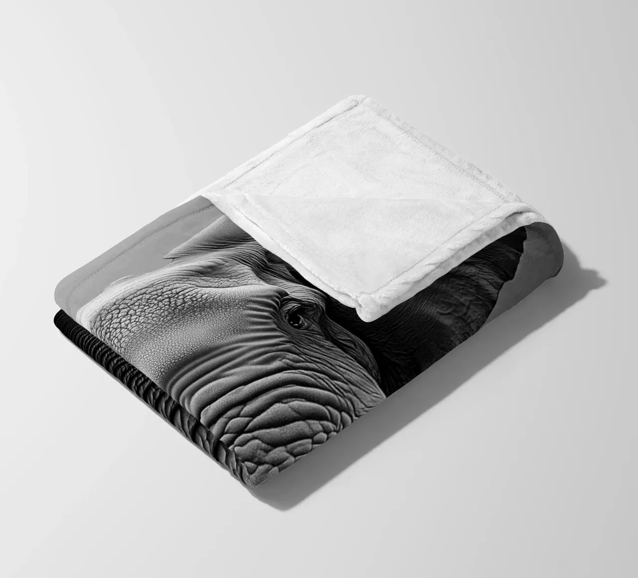 Powerful elephant portrait fleece blanket by Carinaprint