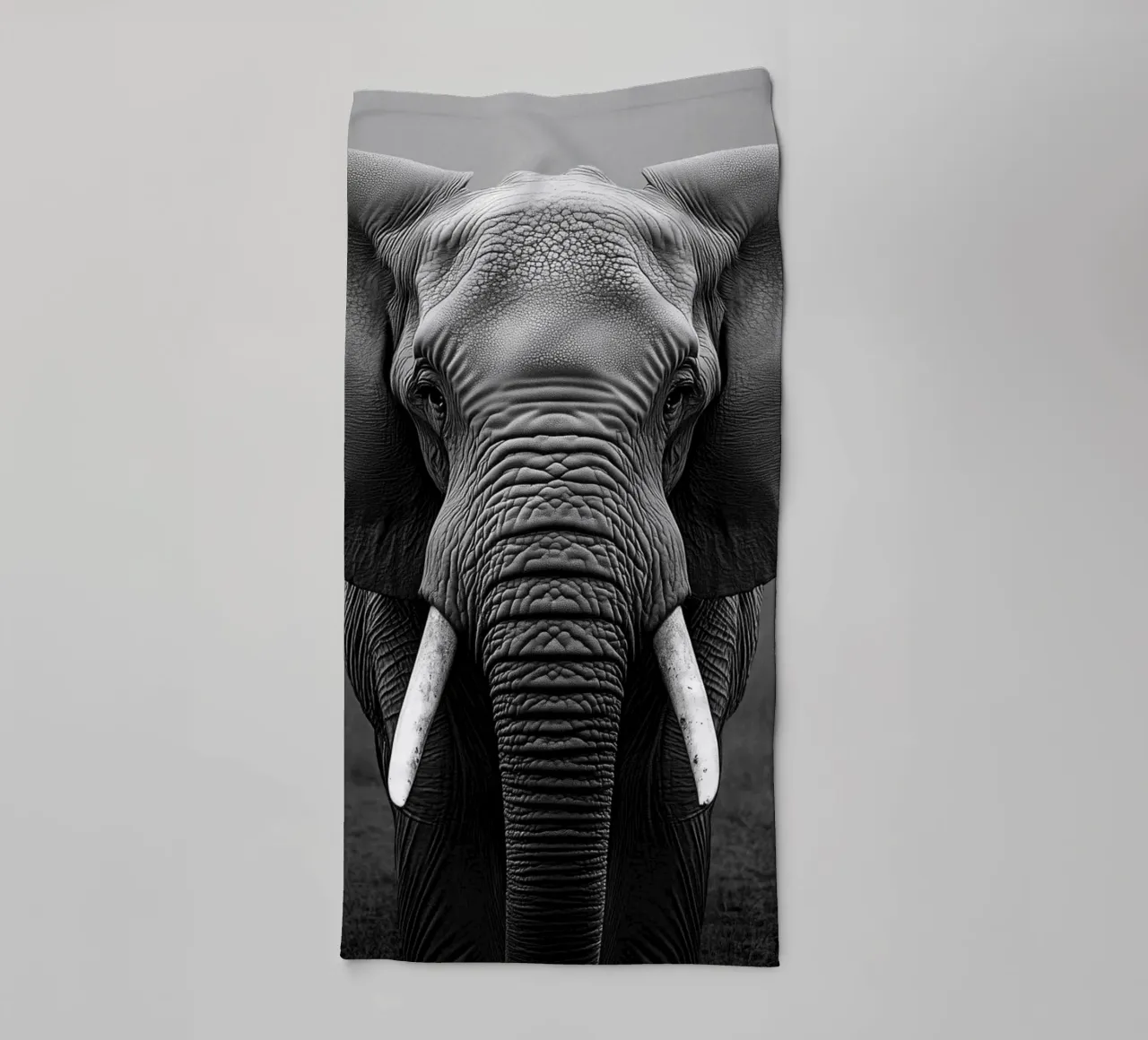 Powerful elephant portrait towel by Carinaprint