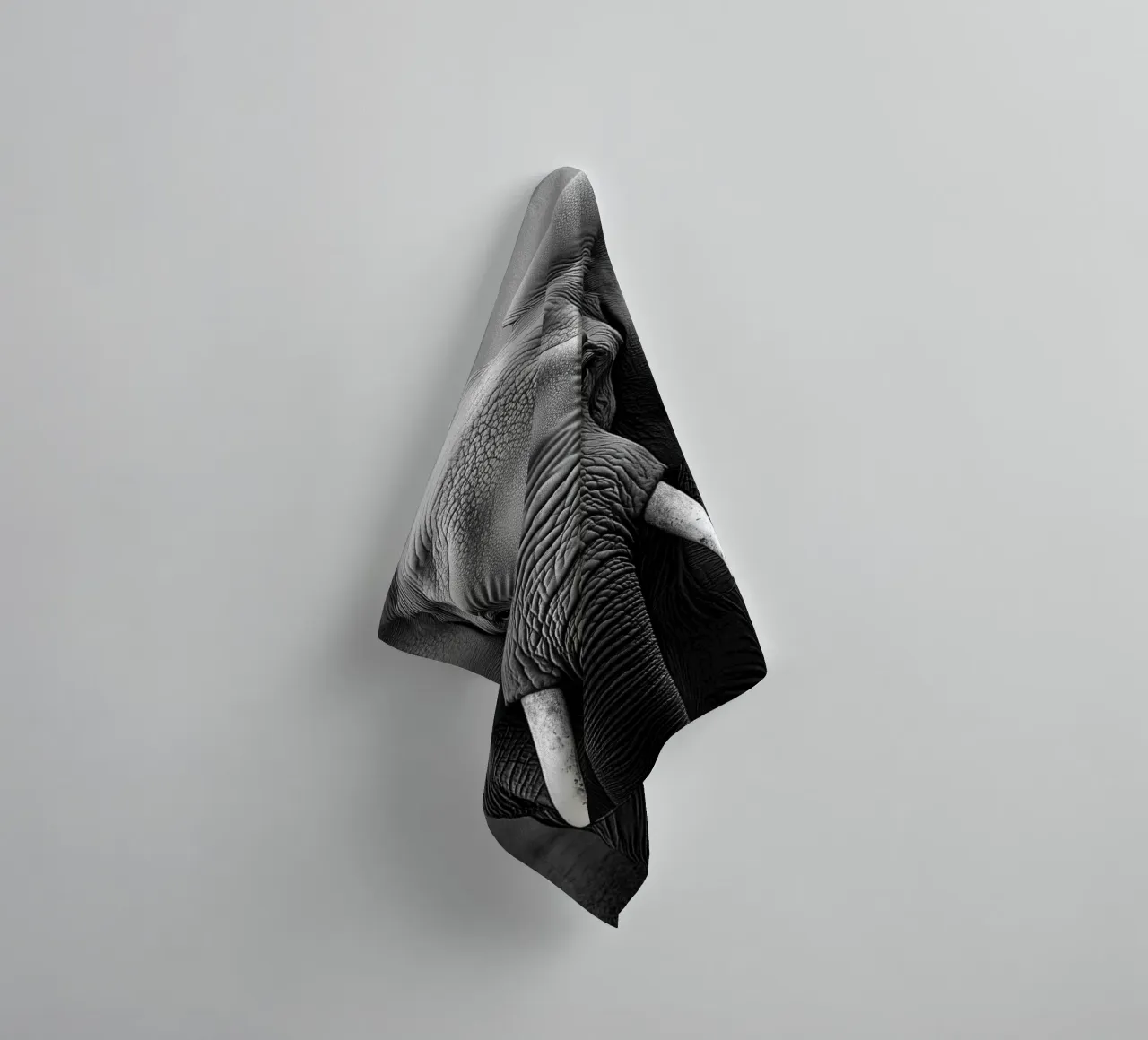 Powerful elephant portrait towel by Carinaprint