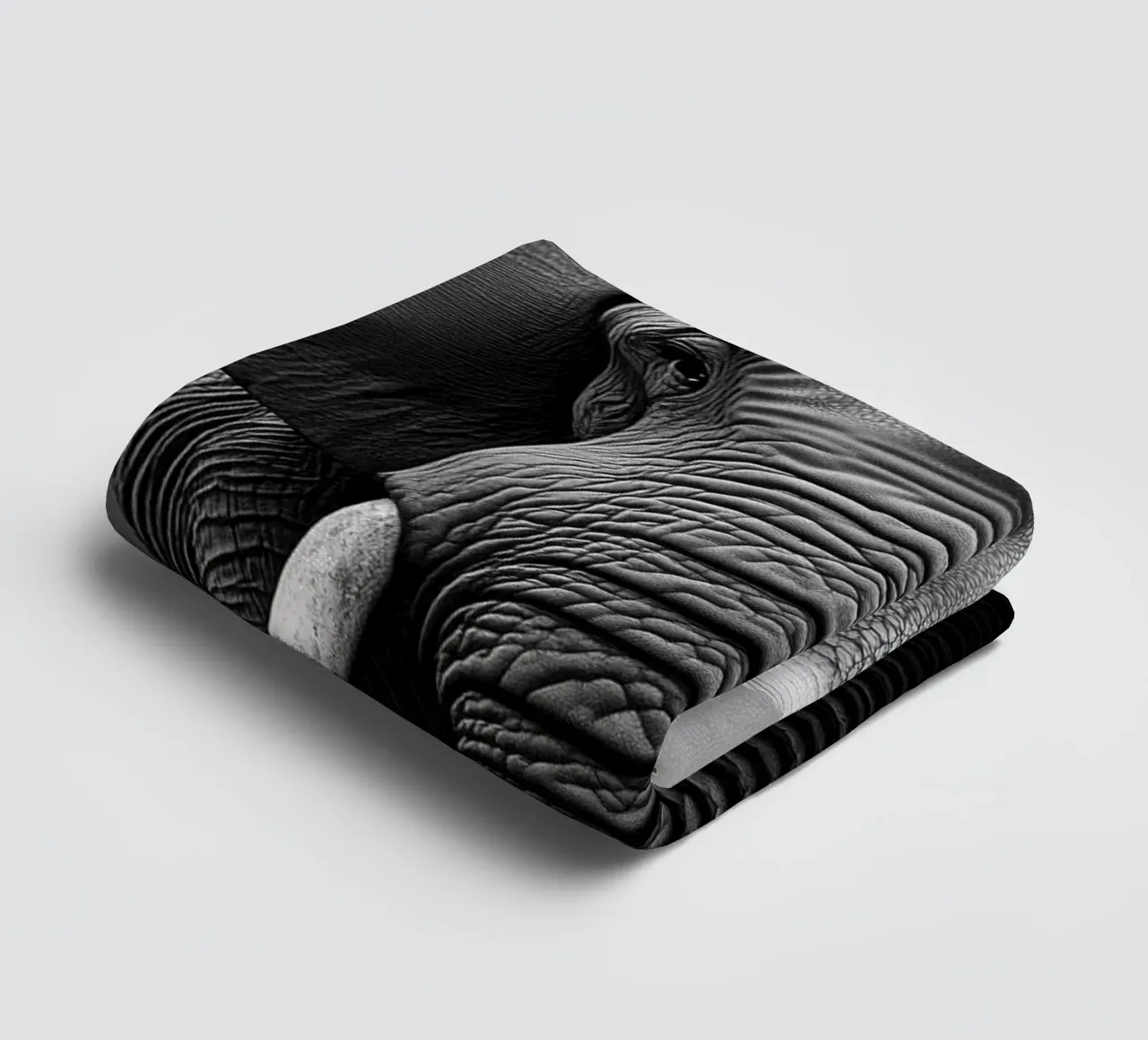 Powerful elephant portrait towel by Carinaprint