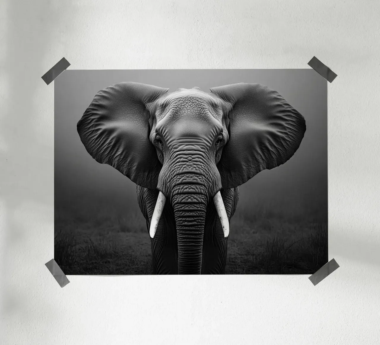 Powerful elephant portrait poster by Carinaprint