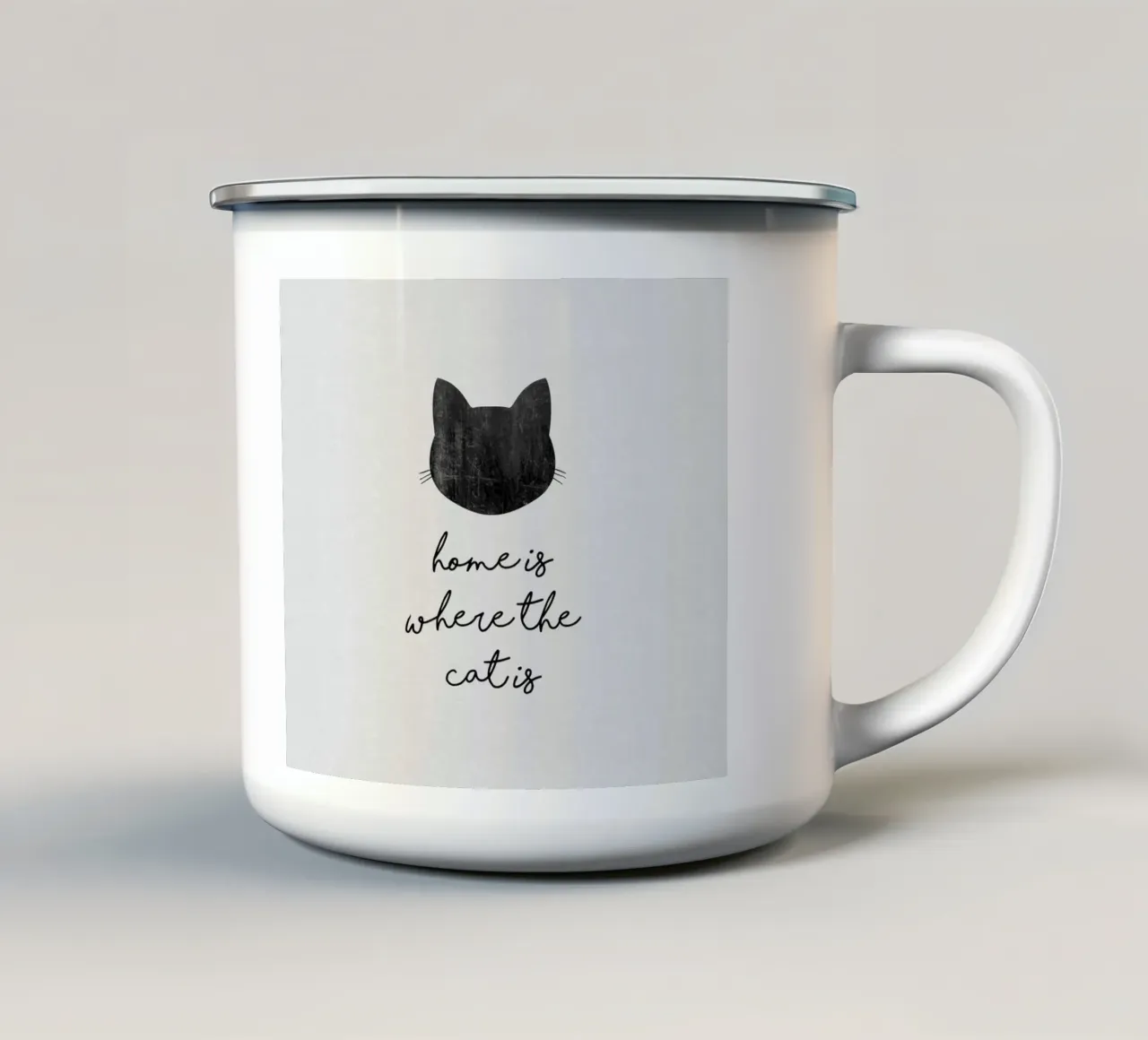 Home Is Where The Cat Is enamel mug by Orara Studio