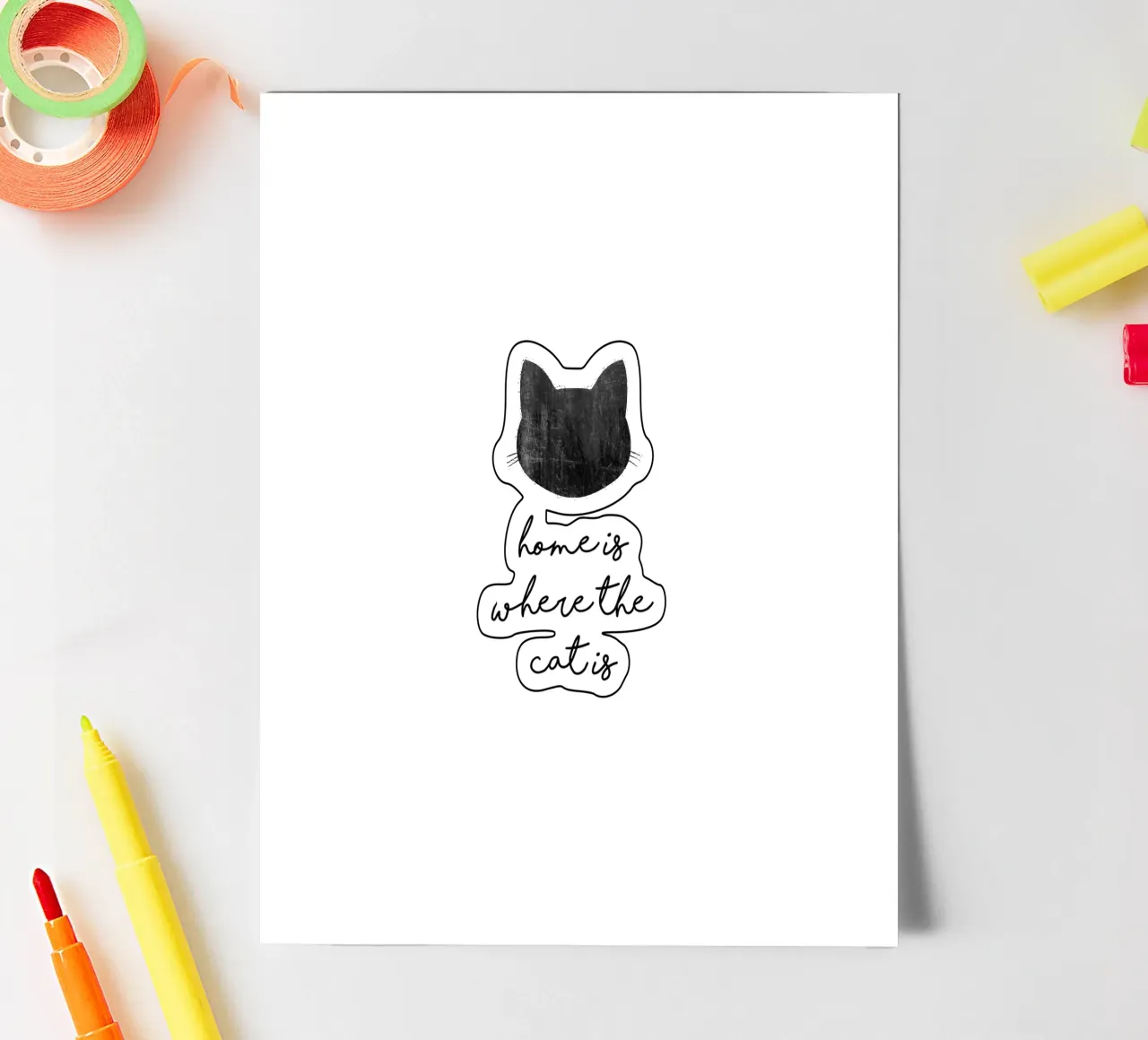 Home Is Where The Cat Is sticker sheet by Orara Studio