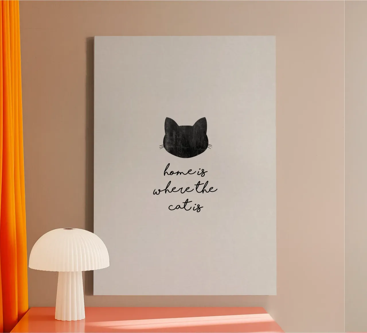 Home Is Where The Cat Is canvas with Floater frame by Orara Studio