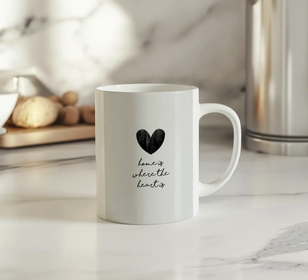 Home Is Where The Heart Is ceramic mug by Orara Studio