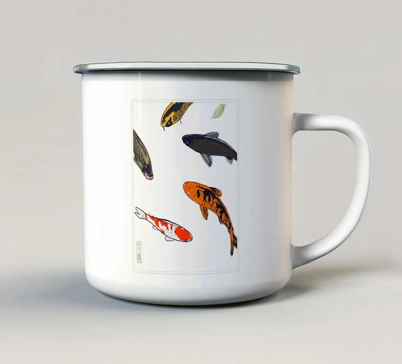 Koi tazza in smalto da Asobōze