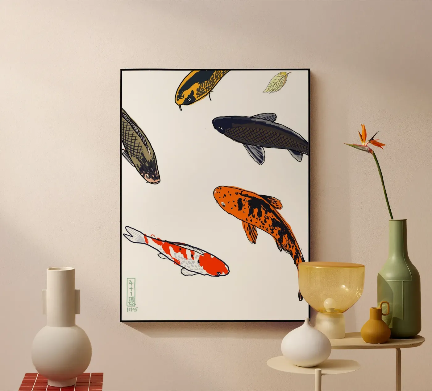 Koi acrylic glass by Asobōze