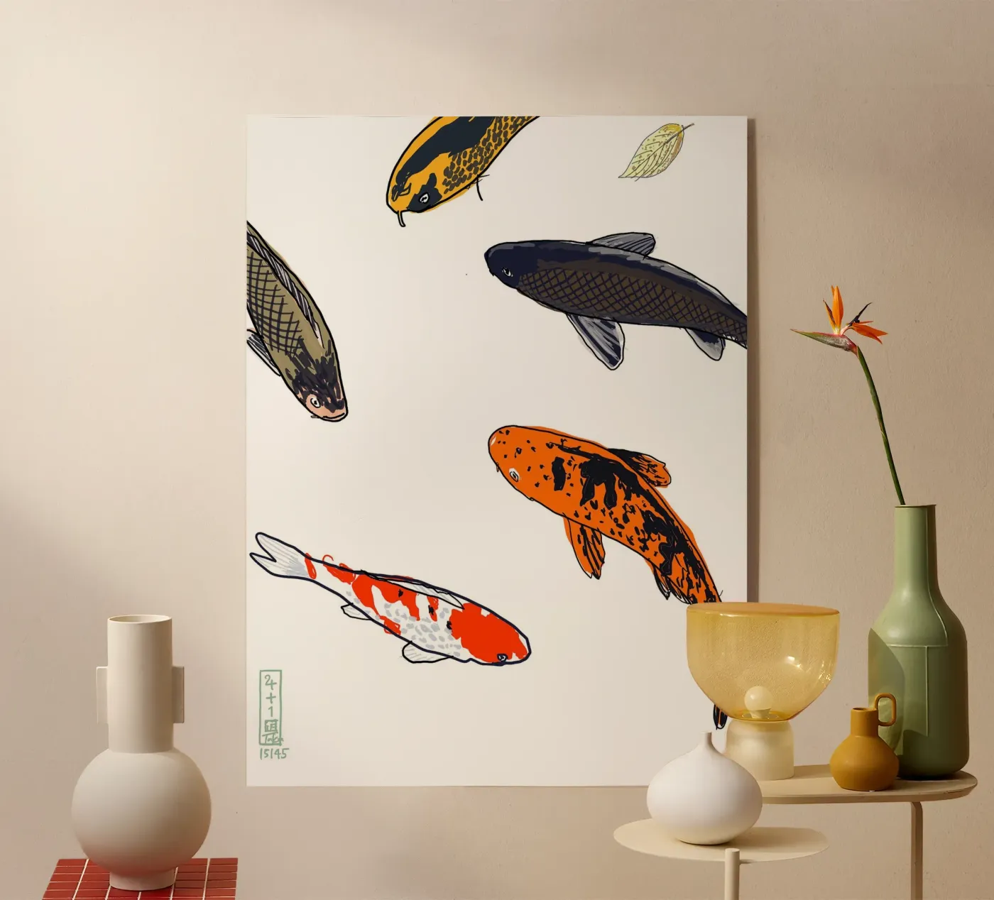 Koi acrylic glass by Asobōze