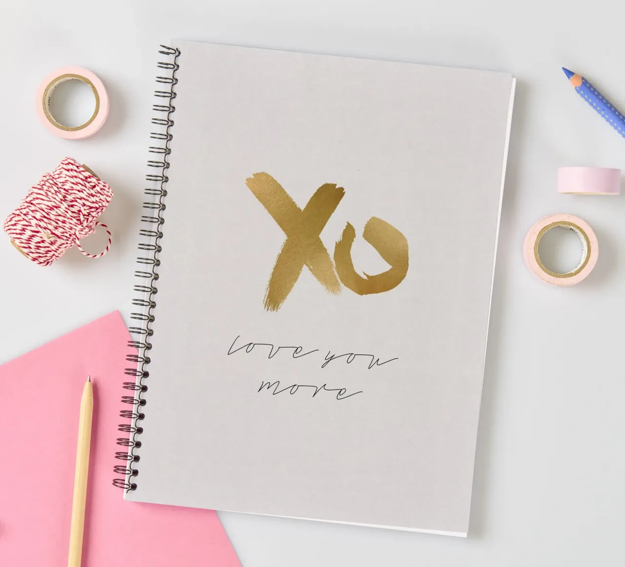 Love You More spiral notebook by Orara Studio