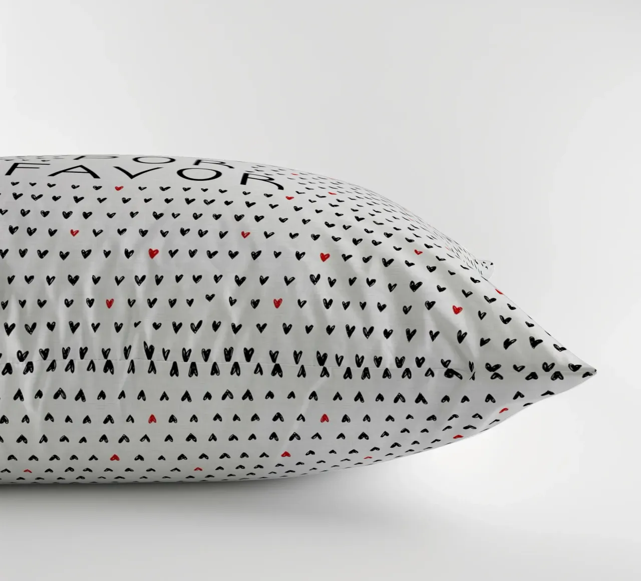 More Amor BW Quote decorative cushion by Orara Studio