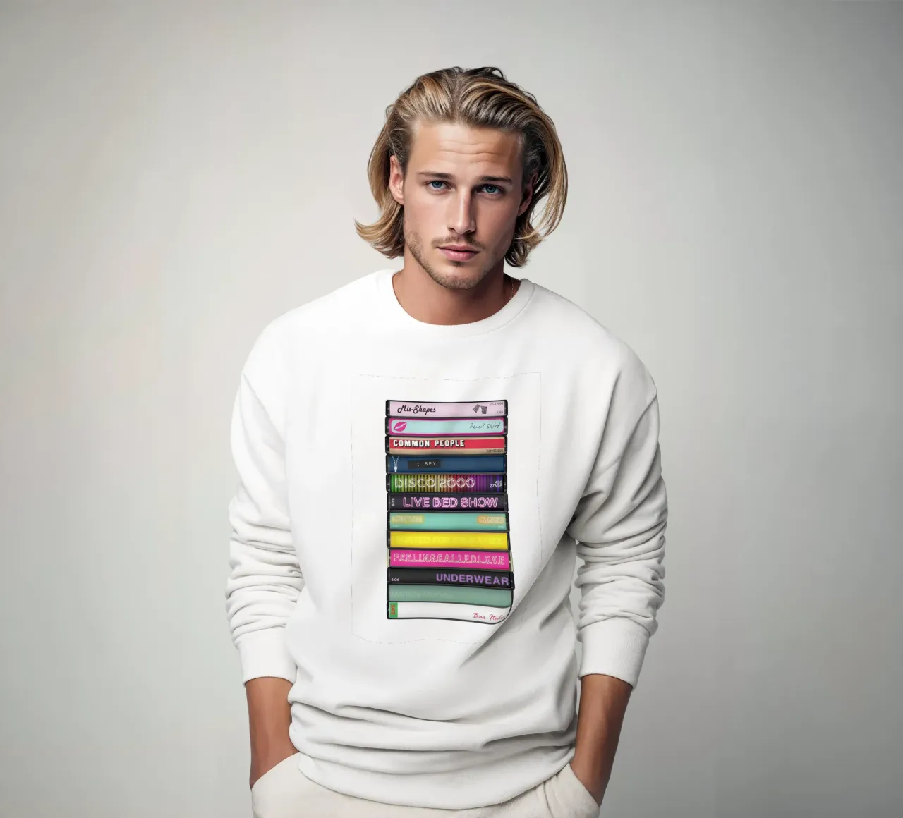 Pulp - Different Class - Kassettendruck Sweatshirt von MrMustardPrints