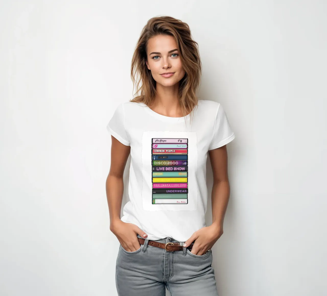 Pulp - Different Class - Cassette Print t-shirt da donna da MrMustardPrints