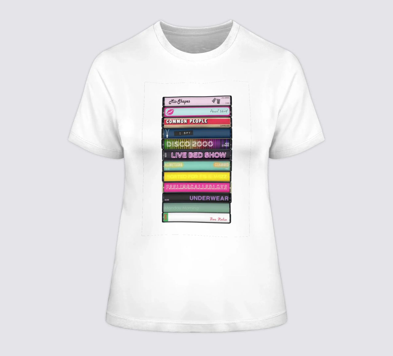 Pulp - Different Class - Cassette Print t-shirt da donna da MrMustardPrints