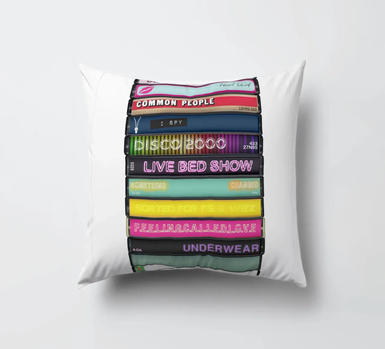 Pulp - Different Class - Kassettendruck Kissen von MrMustardPrints