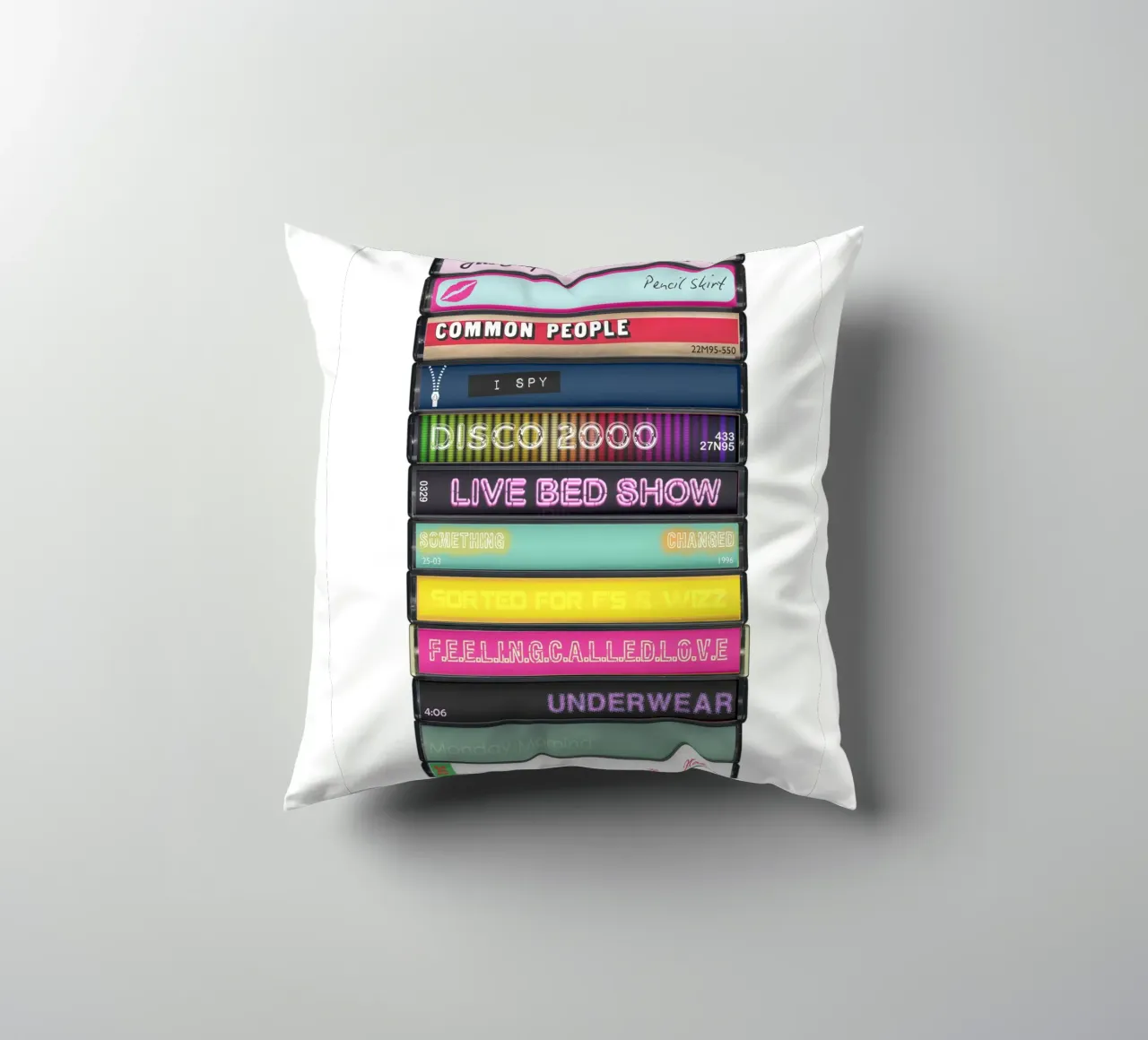 Pulp - Different Class - Kassettendruck Kissen von MrMustardPrints