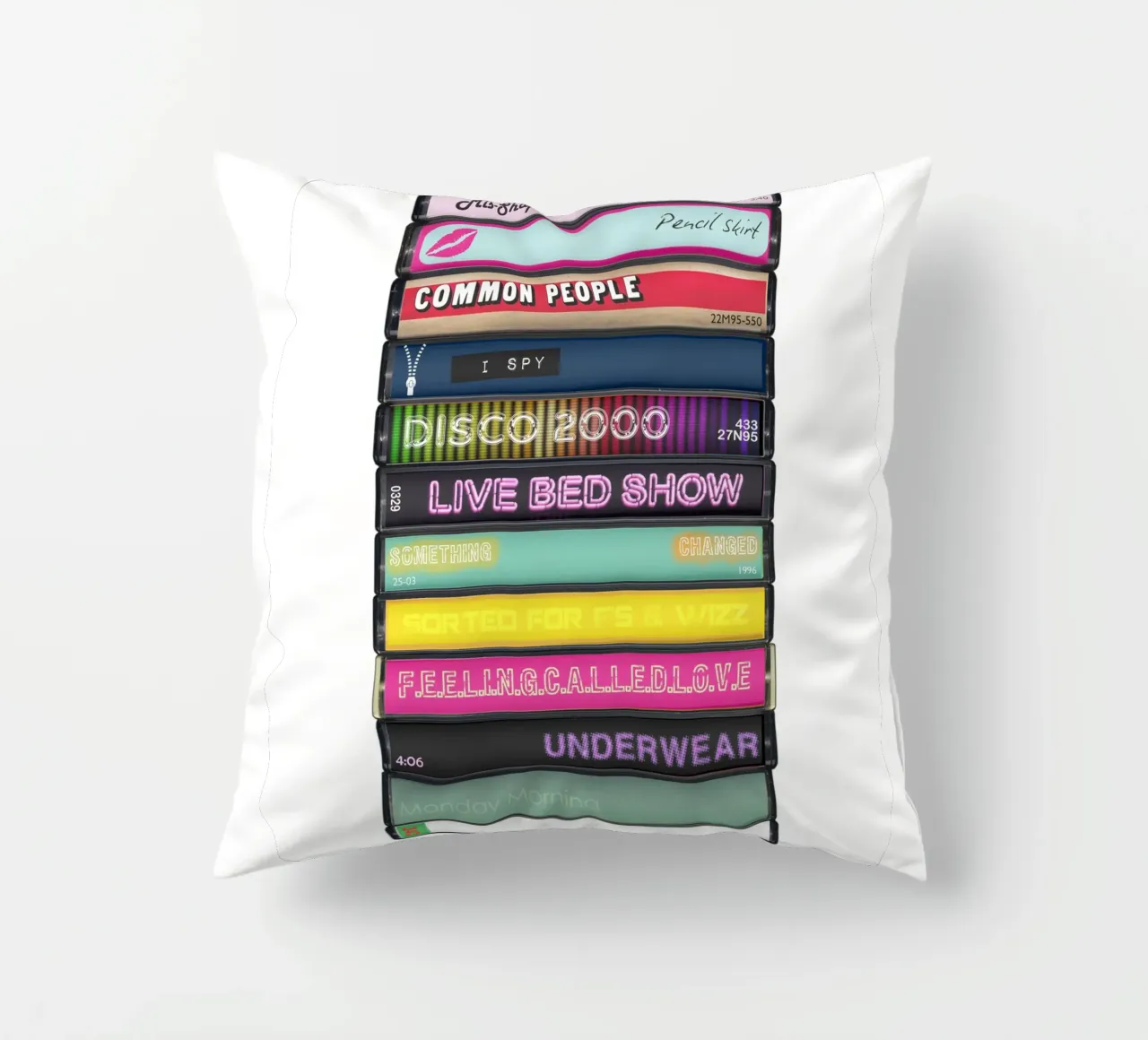 Pulp - Different Class - Kassettendruck Kissen von MrMustardPrints