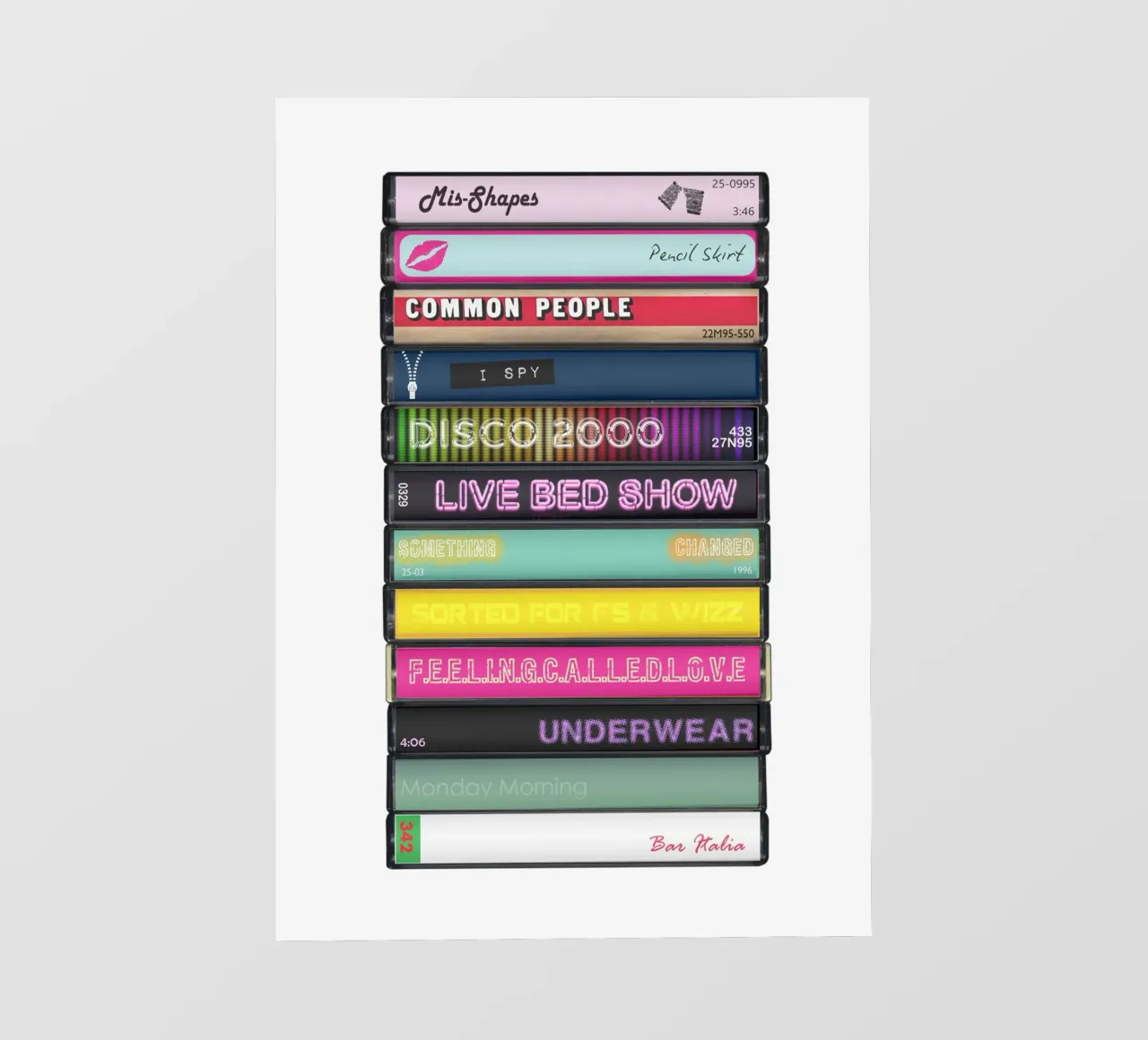 Pulp - Different Class - Cassette Print telo in pvc da MrMustardPrints