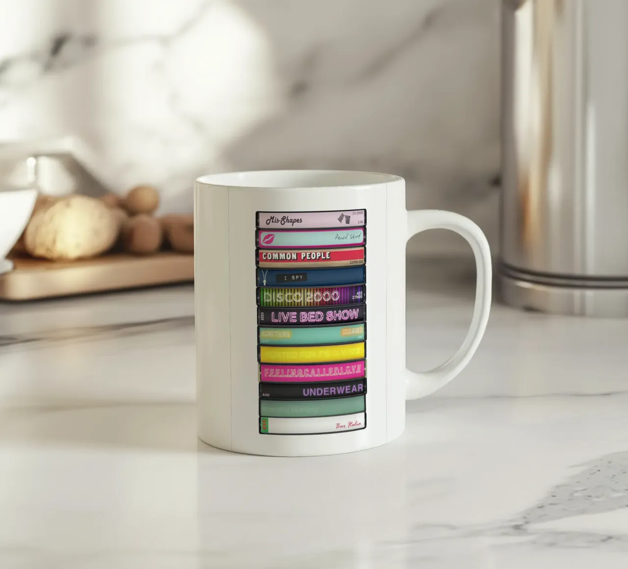 Pulp - Different Class - Cassette Print mug en céramique de MrMustardPrints
