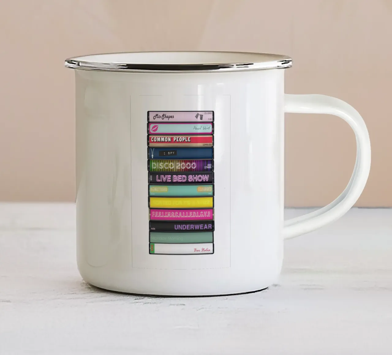 Pulp - Different Class - Cassette Print mug en émail de MrMustardPrints
