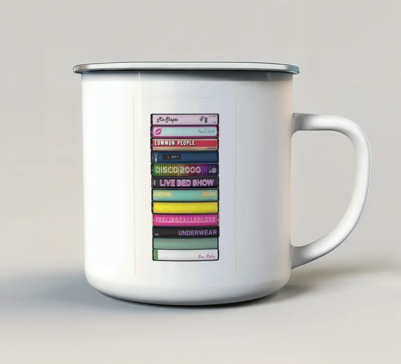 Pulp - Different Class - Cassette Print mug en émail de MrMustardPrints