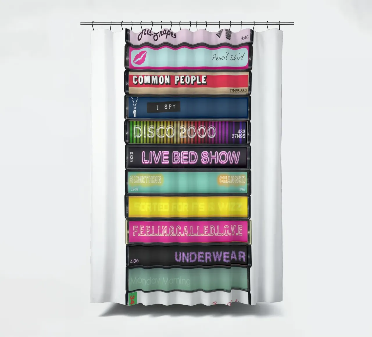 Pulp - Different Class - Cassette Print tenda da doccia da MrMustardPrints