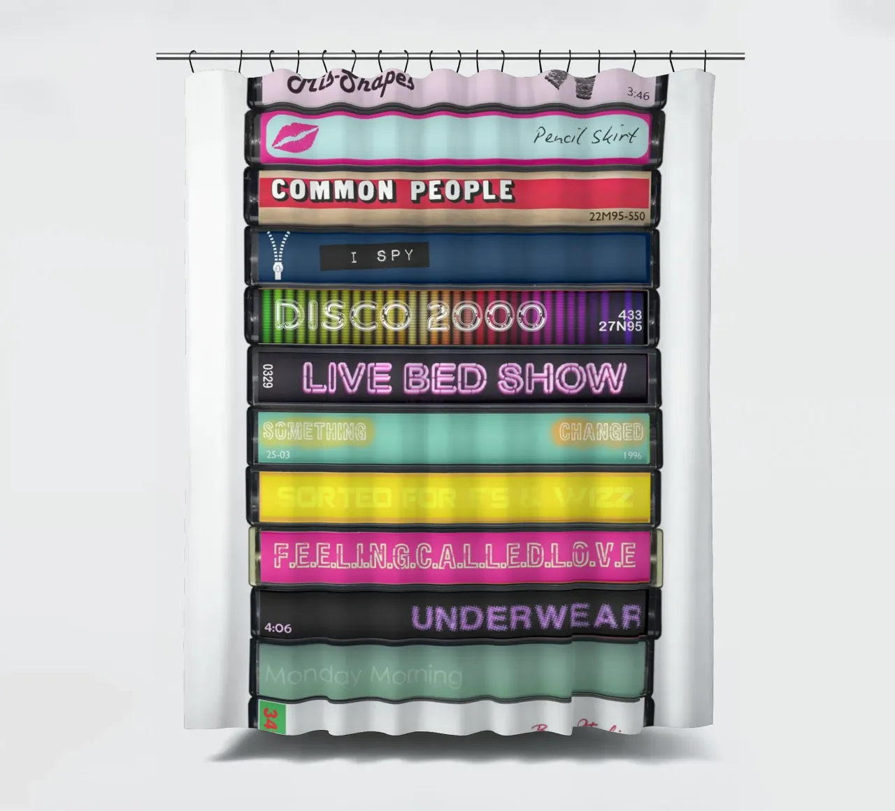 Pulp - Different Class - Cassette Print tenda da doccia da MrMustardPrints