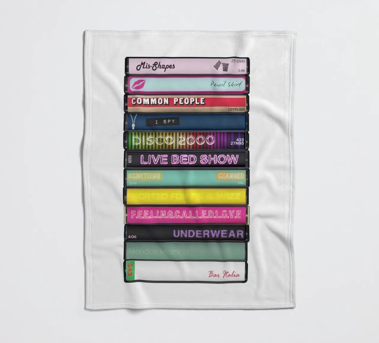 Pulp - Different Class - Cassette Print plaid polaire de MrMustardPrints