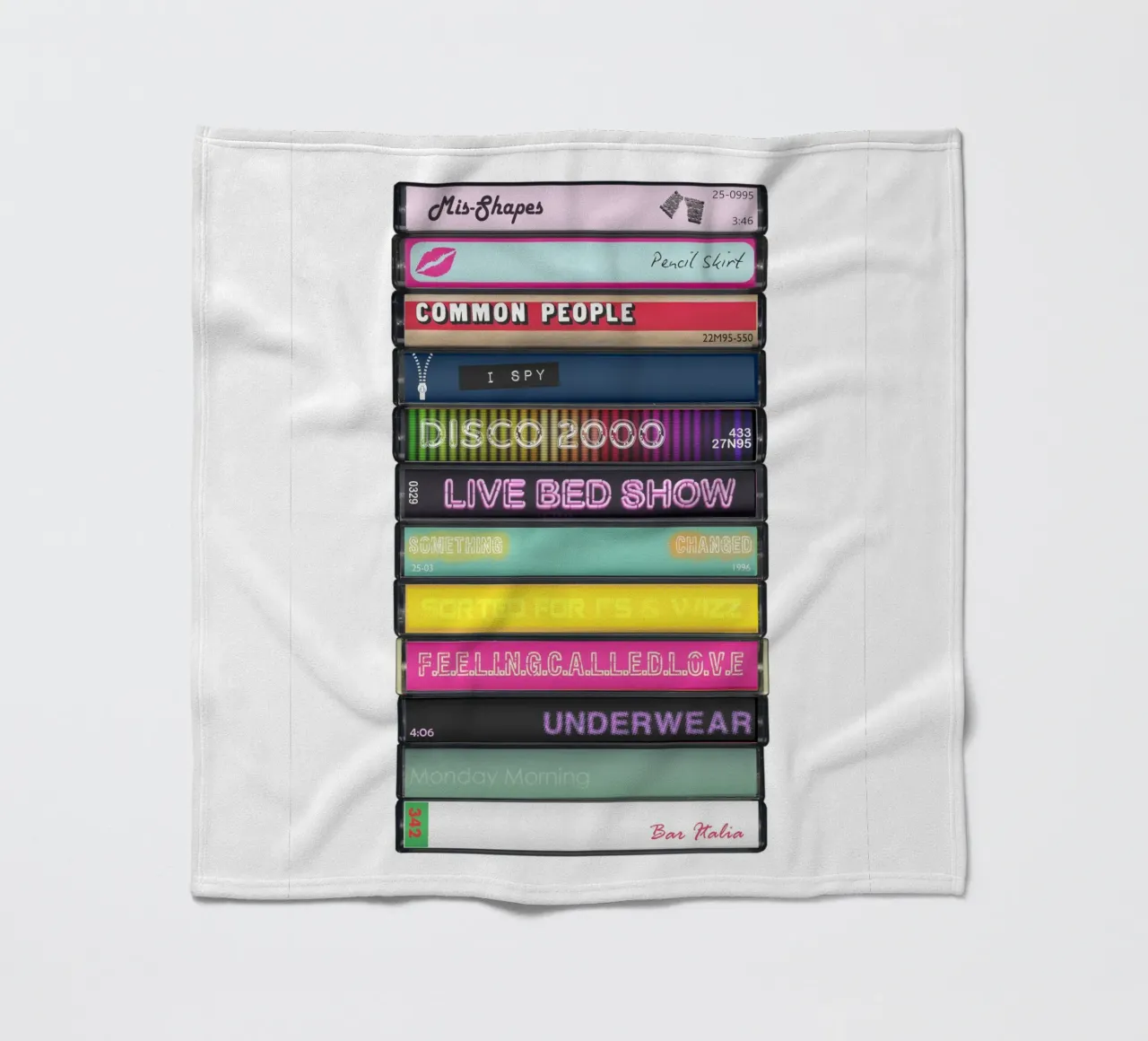 Pulp - Different Class - Cassette Print plaid polaire de MrMustardPrints