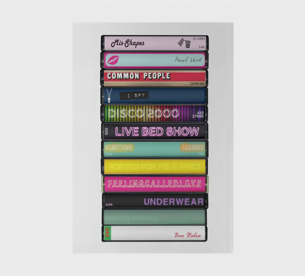 Pulp - Different Class - Cassette Print carnet de notes de MrMustardPrints