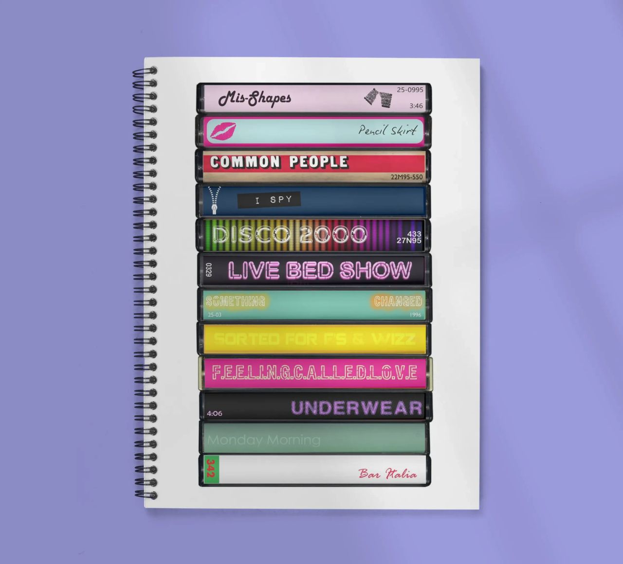 Pulp - Different Class - Cassette Print spiral notebook by MrMustardPrints