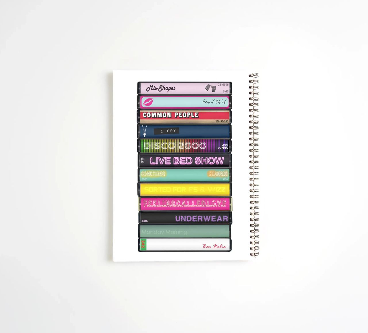 Pulp - Different Class - Cassette Print spiral notebook by MrMustardPrints
