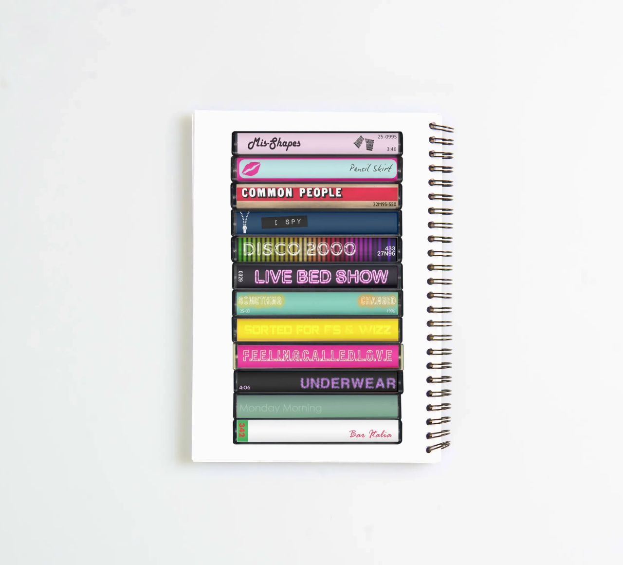 Pulp - Different Class - Cassette Print spiral notebook by MrMustardPrints