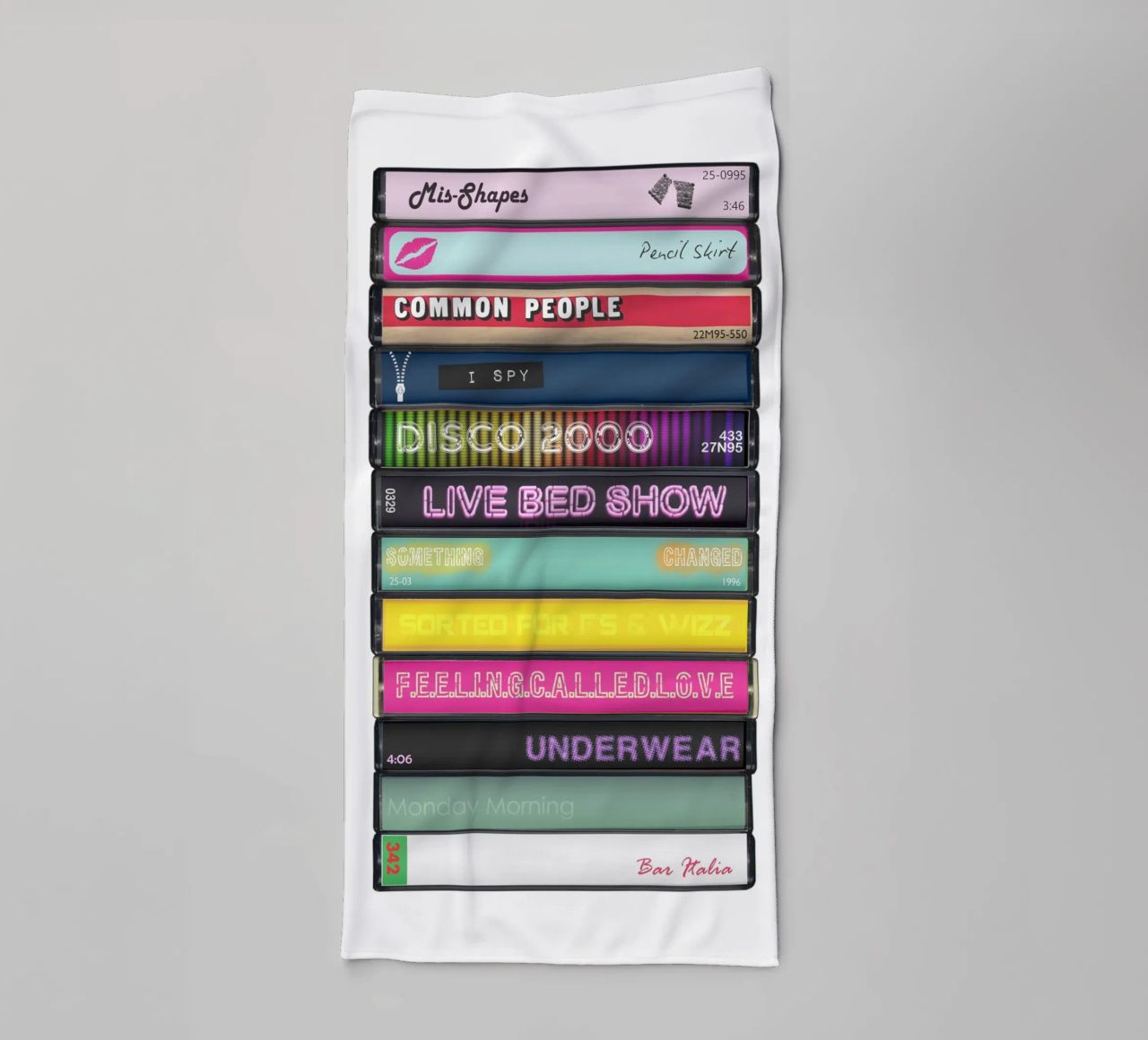 Pulp - Different Class - Cassette Print asciugamano da bagno da MrMustardPrints