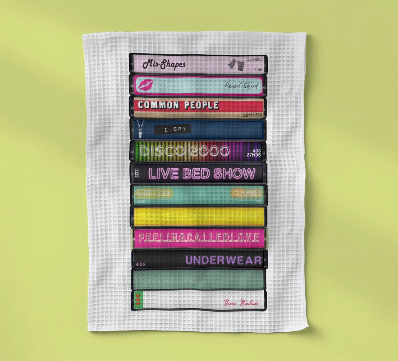 Pulp - Different Class - Cassette Print canovaccio da cucina da MrMustardPrints