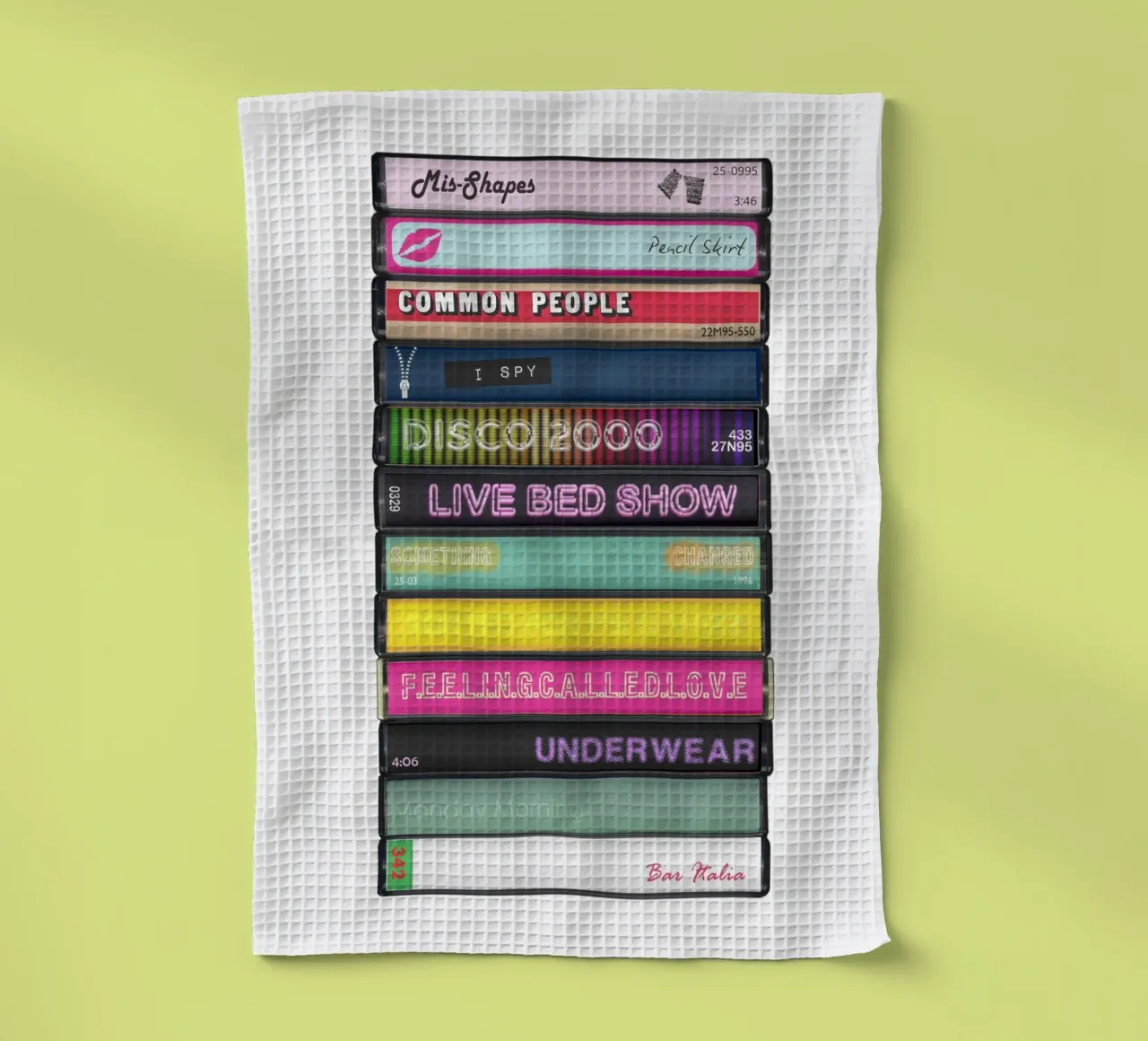 Pulp - Different Class - Cassette Print torchon de MrMustardPrints