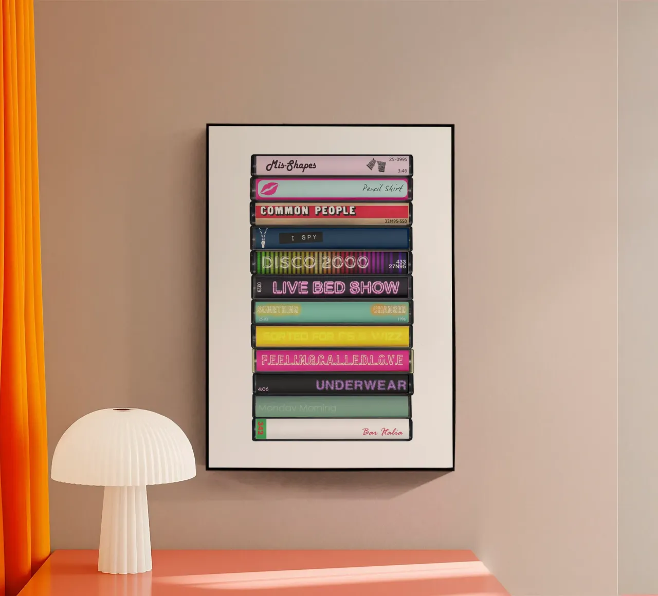 Pulp - Different Class - Cassette Print plexiglass da MrMustardPrints