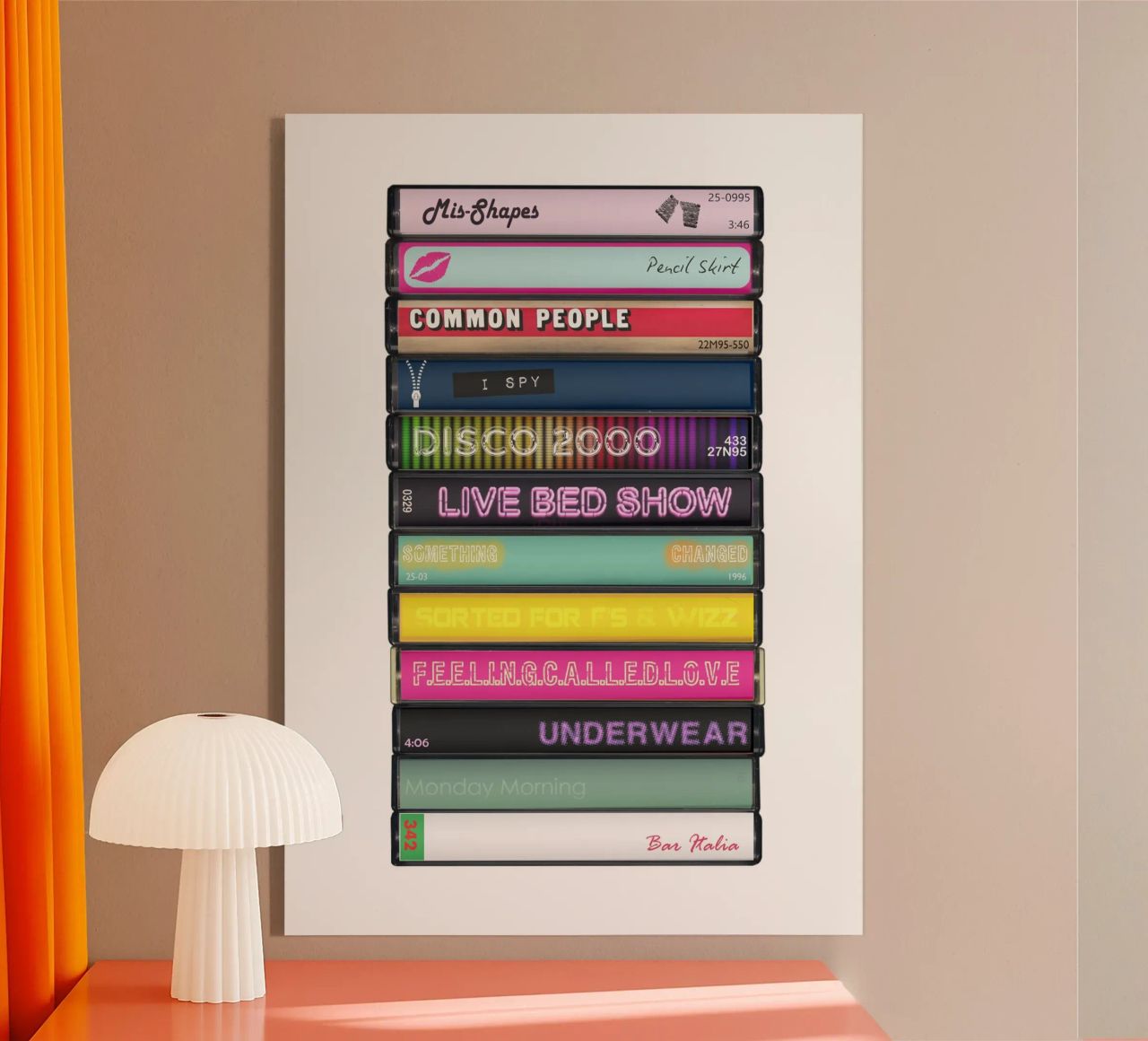 Pulp - Different Class - Cassette Print plexiglass da MrMustardPrints