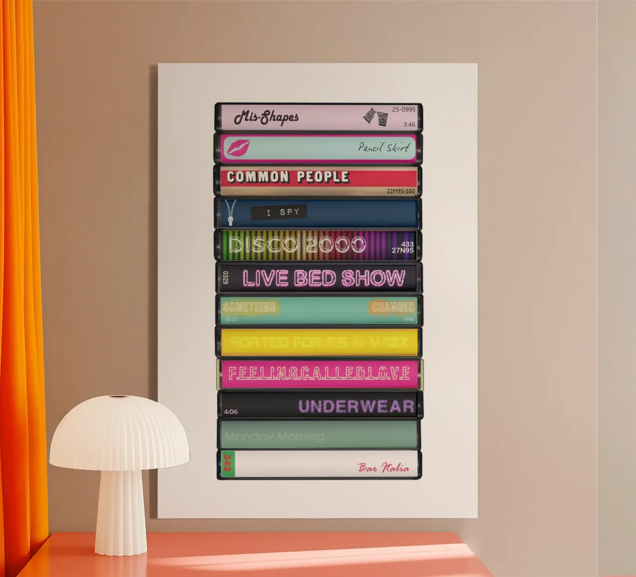 Pulp - Different Class - Kassettendruck Acryl-Glas von MrMustardPrints