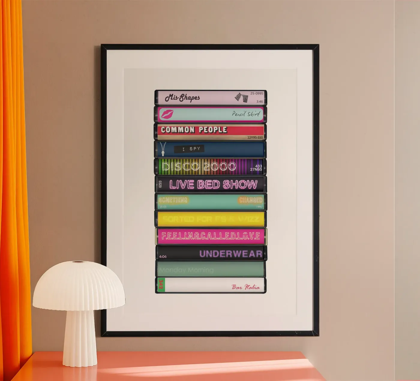 Pulp - Different Class - Cassette Print poster da MrMustardPrints