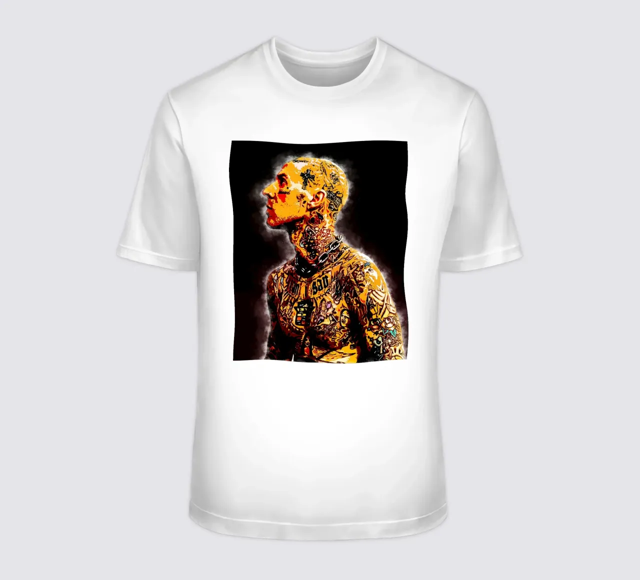 L'uomo con i tatuaggi t-shirt da neonartroom