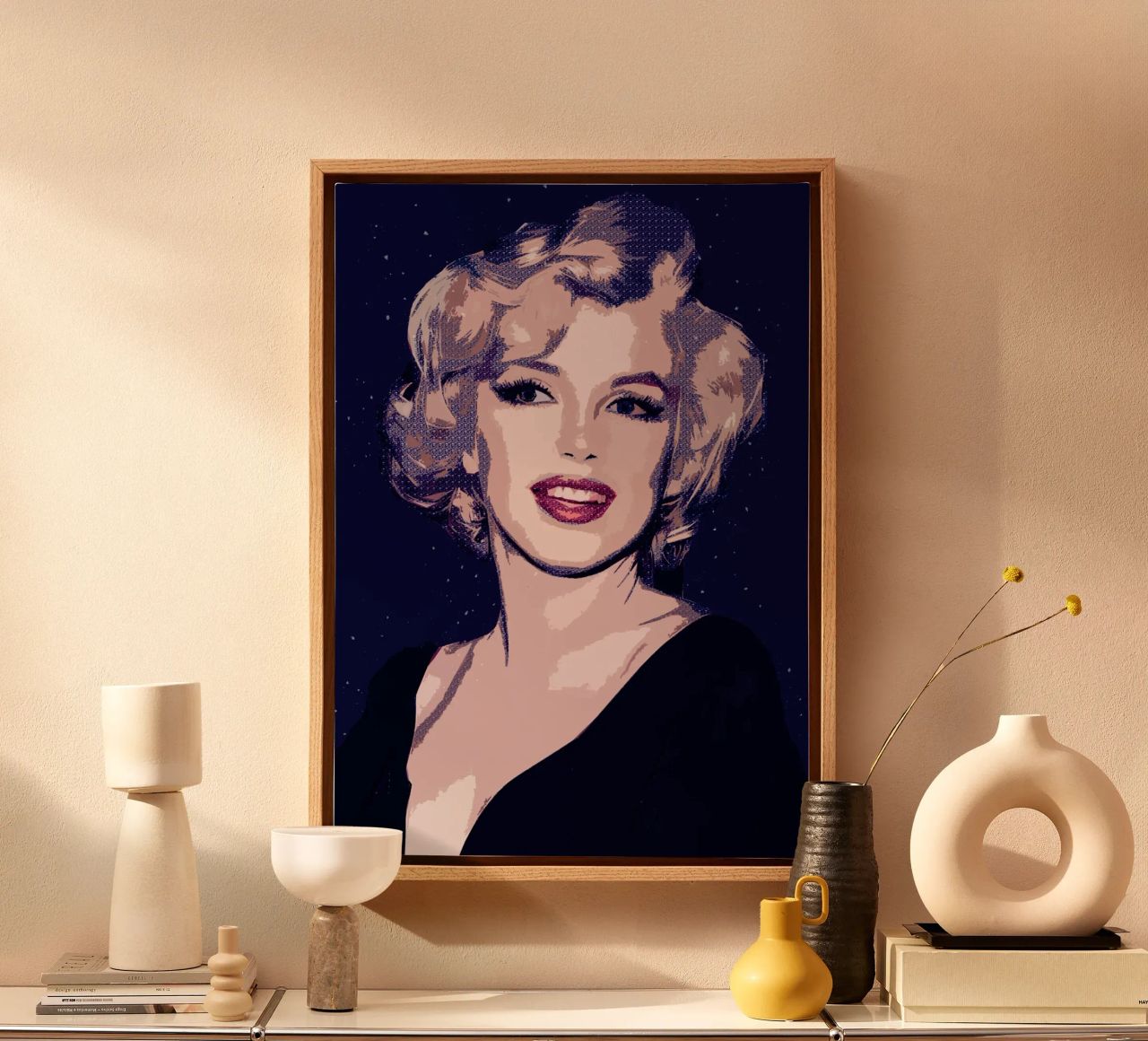 Marilyn Monroe Punkt Kunst Leinwand von neonartroom