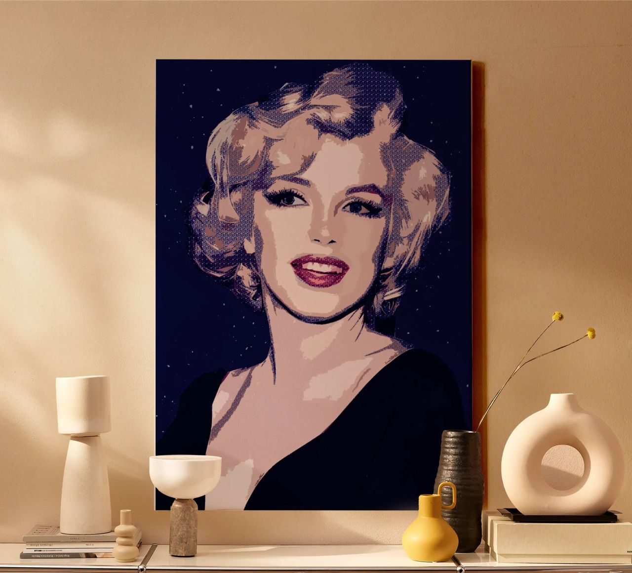 Marilyn Monroe Punkt Kunst Leinwand von neonartroom