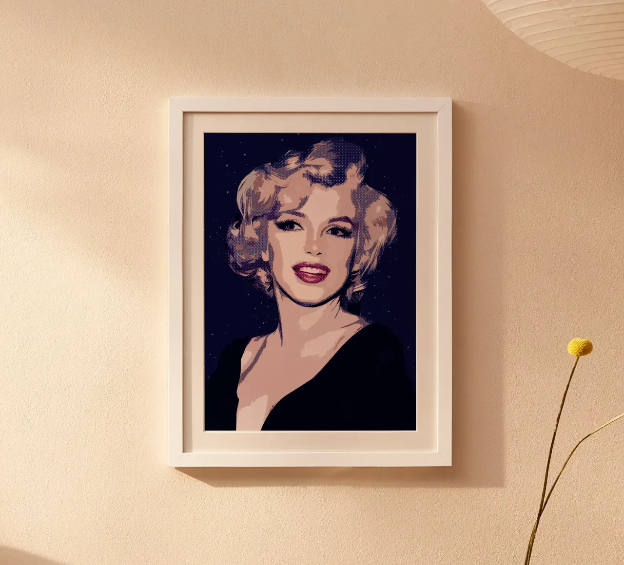 Arte a punti di Marilyn Monroe poster con telaio in legno da neonartroom