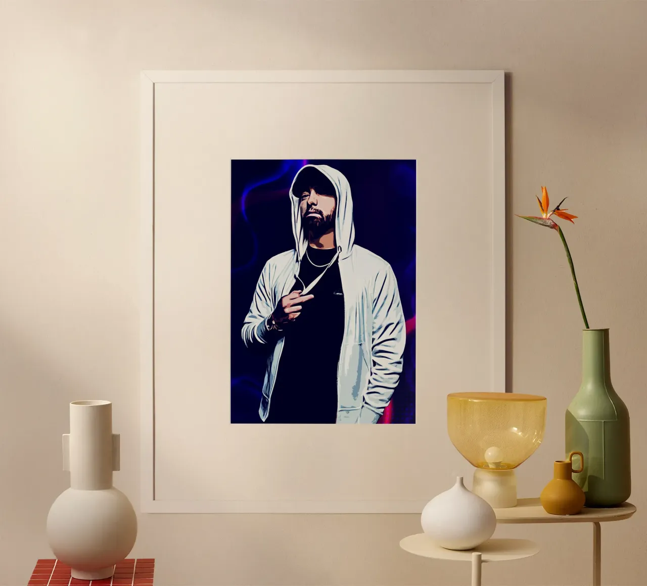 Arte di Eminem poster con telaio in alluminio da neonartroom
