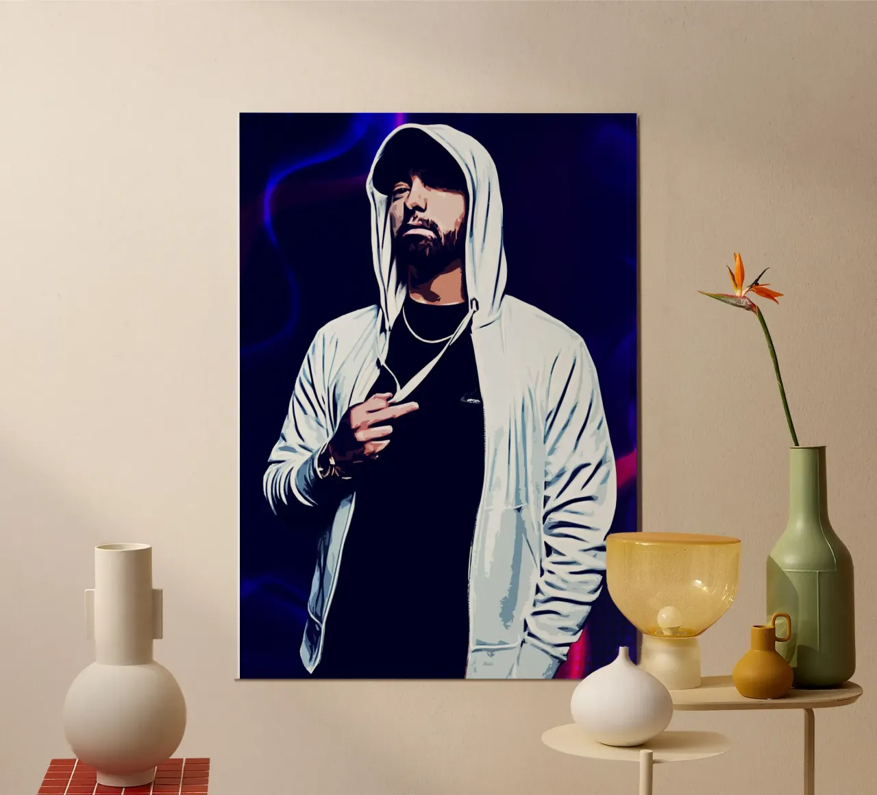 Arte di Eminem poster con telaio in alluminio da neonartroom
