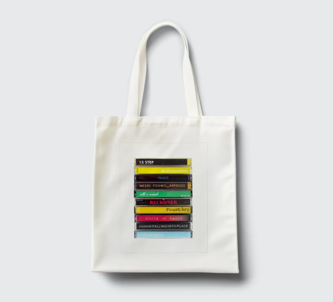 Radiohead - In Rainbows - Stampa su cassetta borsa in juta da MrMustardPrints