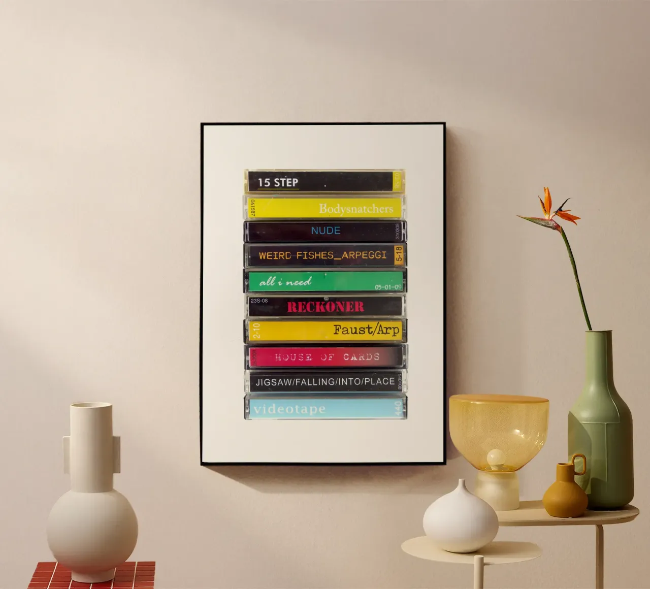 Radiohead - In Rainbows - Stampa su cassetta plexiglass da MrMustardPrints