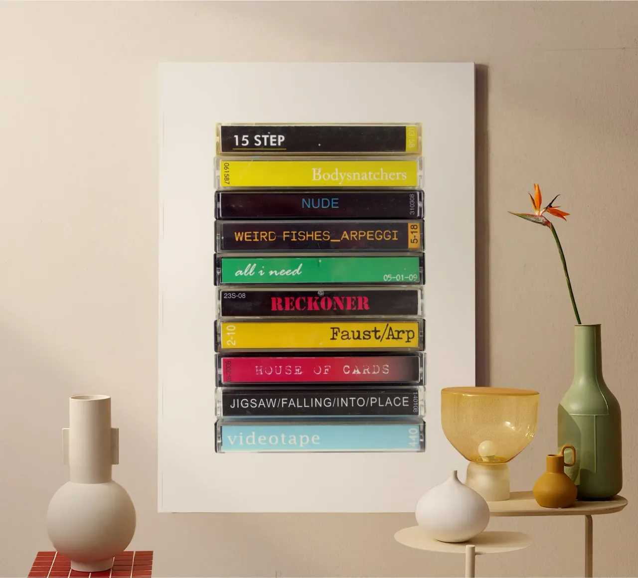 Radiohead - In Rainbows - Kassette drucken Leinwand von MrMustardPrints